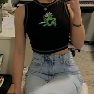 Crop top with dragon detail